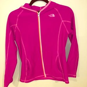 hot pink north face fleece